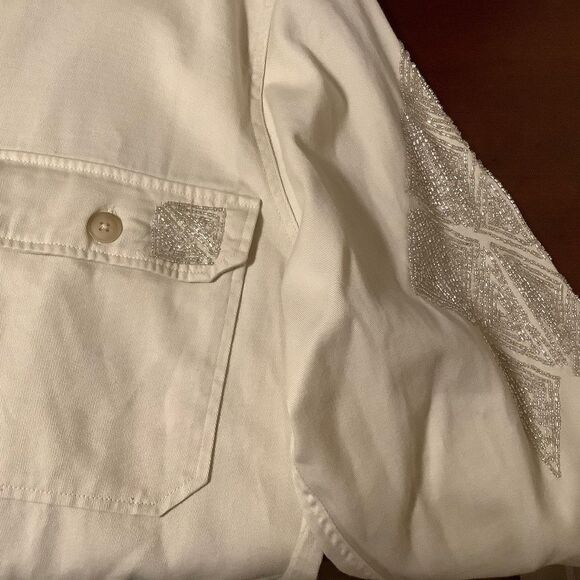 NWT Polo RALPH LAUREN SILVER BEADS EMBROIDERED COTTON SHIRT NEW WITH TAG US XL - Picture 16 of 16
